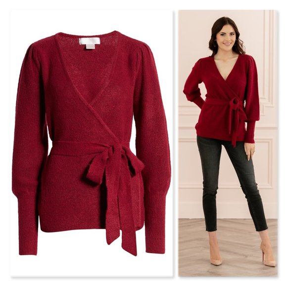 Rachel Parcell Sweaters - Rachel Parcell Puff Sleeve Wrap Cardigan sz XL